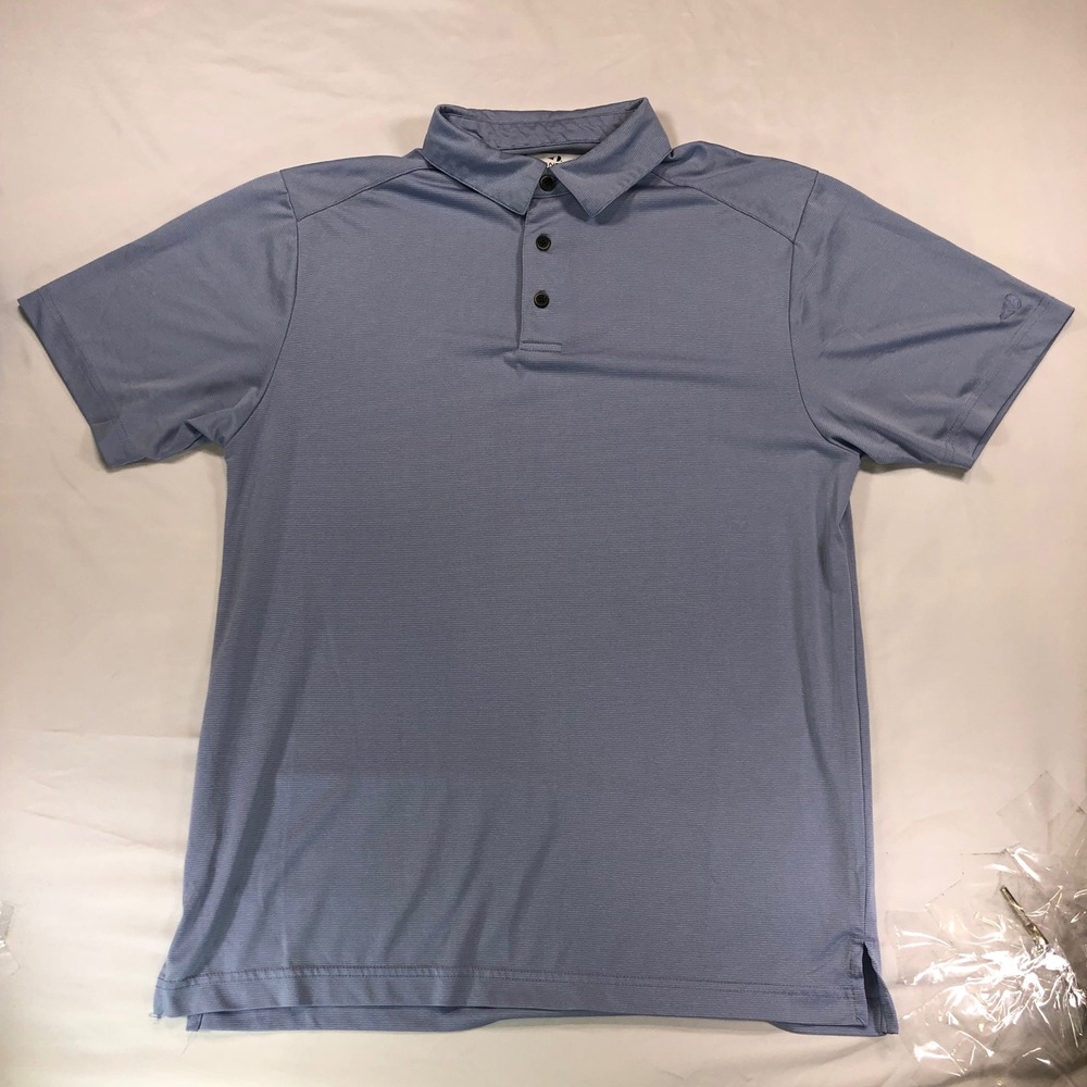 Grand Slam Performance Mens Medium Blue Texture Short Sleeve Golf Polo Shirt